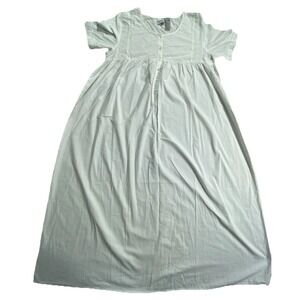 VTG Smithsonian Institution Nightgown Womens Large White Round Neck Cottagecore